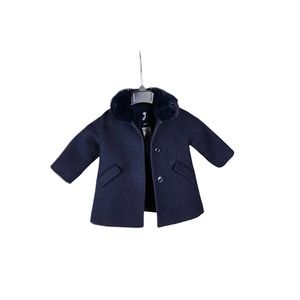 Jacadi Wool Coat Faux Fur Collar 18M Girls or Boys Unisex